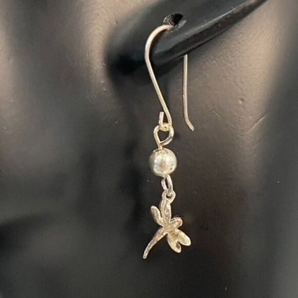 Sterling Silver 925 Mexico Dragonfly Necklace & Earrings Set - Signed - Picture 4 of 9